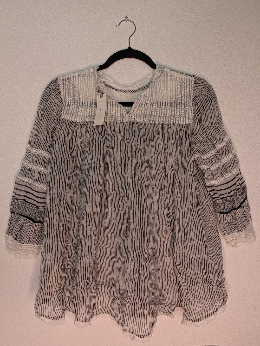 Anthropologie NWT Floreat Reina Peasant Top S Coquette Boho